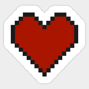 Pixel Art Heart Red Sticker